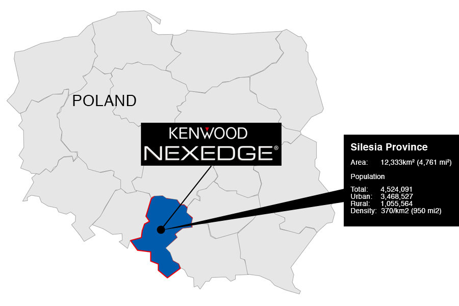 The Map of Silesia in Poland